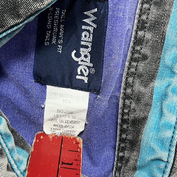 Wrangler Brushpopper Shirt Mens 18.5 Stripe Colorful Western Rodeo Cowboy VTG - Picture 4 of 12